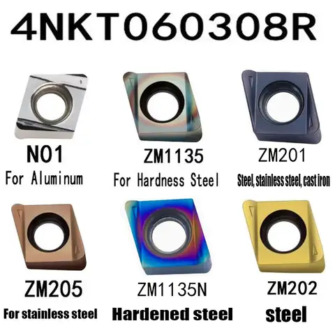 텅스텐 카바이드 인서트 금속 고속 피드 밀링 커터, 양면 4 절삭 날, 4NKT060308R-M, 고속 거치대, 4NKT060308