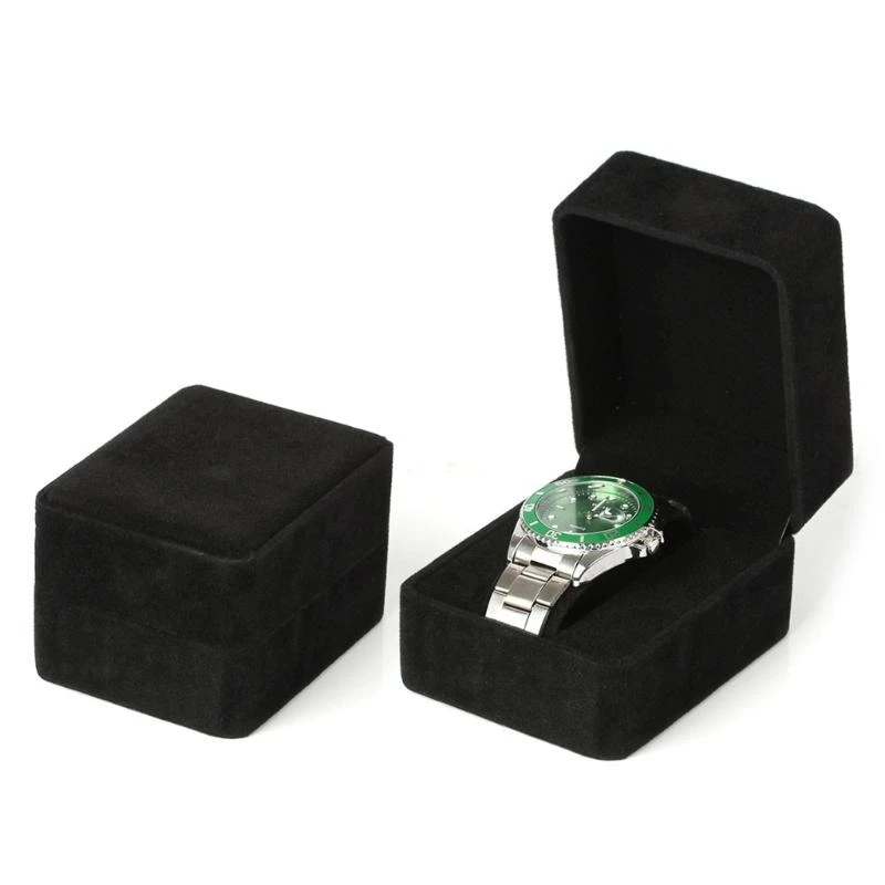 A52E Flannelette Uhr Reiseetui Handgefertigte Schmuck Aufbewahrungsbox Uhren Halter Box – Detail 1