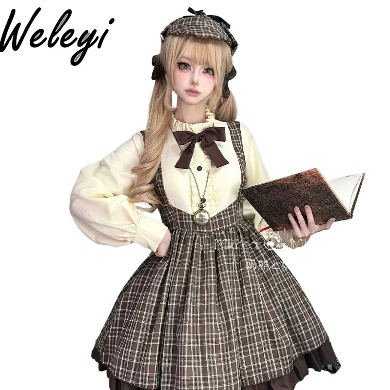 British college style lolita dresses sets ropa mujer halloween costume punk dress autumn winter streetwear new elegant sukienki