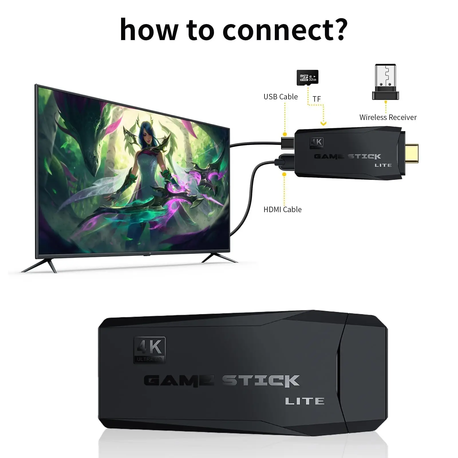 M8 ريترو لعبة فيديو وحدة التحكم 2.4G المزدوج وحدة تحكم لاسلكية التلفزيون 4K لعبة عصا HD 64G 20000 ألعاب للعب ألعاب عائلية الهدايا #2