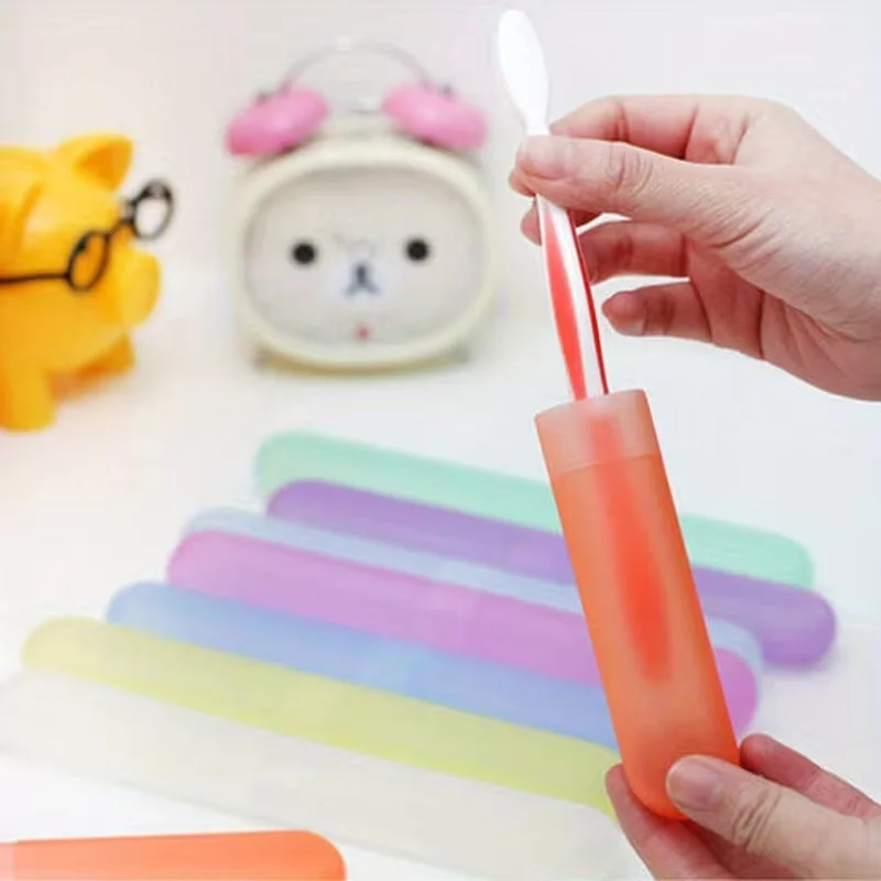 4-piece portable toothbrush storage box - Breathable ABS plastic travel toothbrush holder, portable toothbrush case