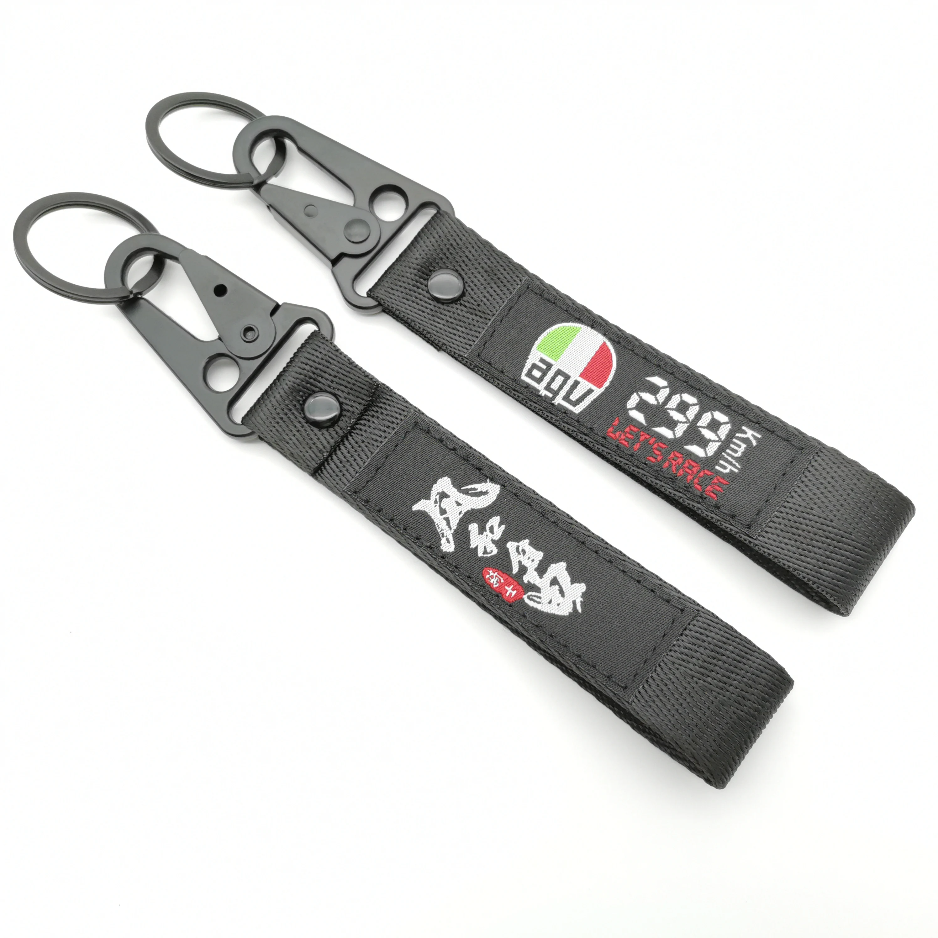 1Pcs JDM Key Ring Lanyard Tags Key Strap Tow Sides Wrist Key Chain Key Rings Holder Heat Transfer Process Motorcycle Accessories