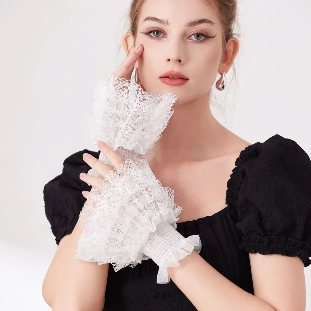 mangas-decorativas-de-cinco-camadas-com-acabamento-em-renda-estilo-coreano-preto-e-branco-para-mulheres