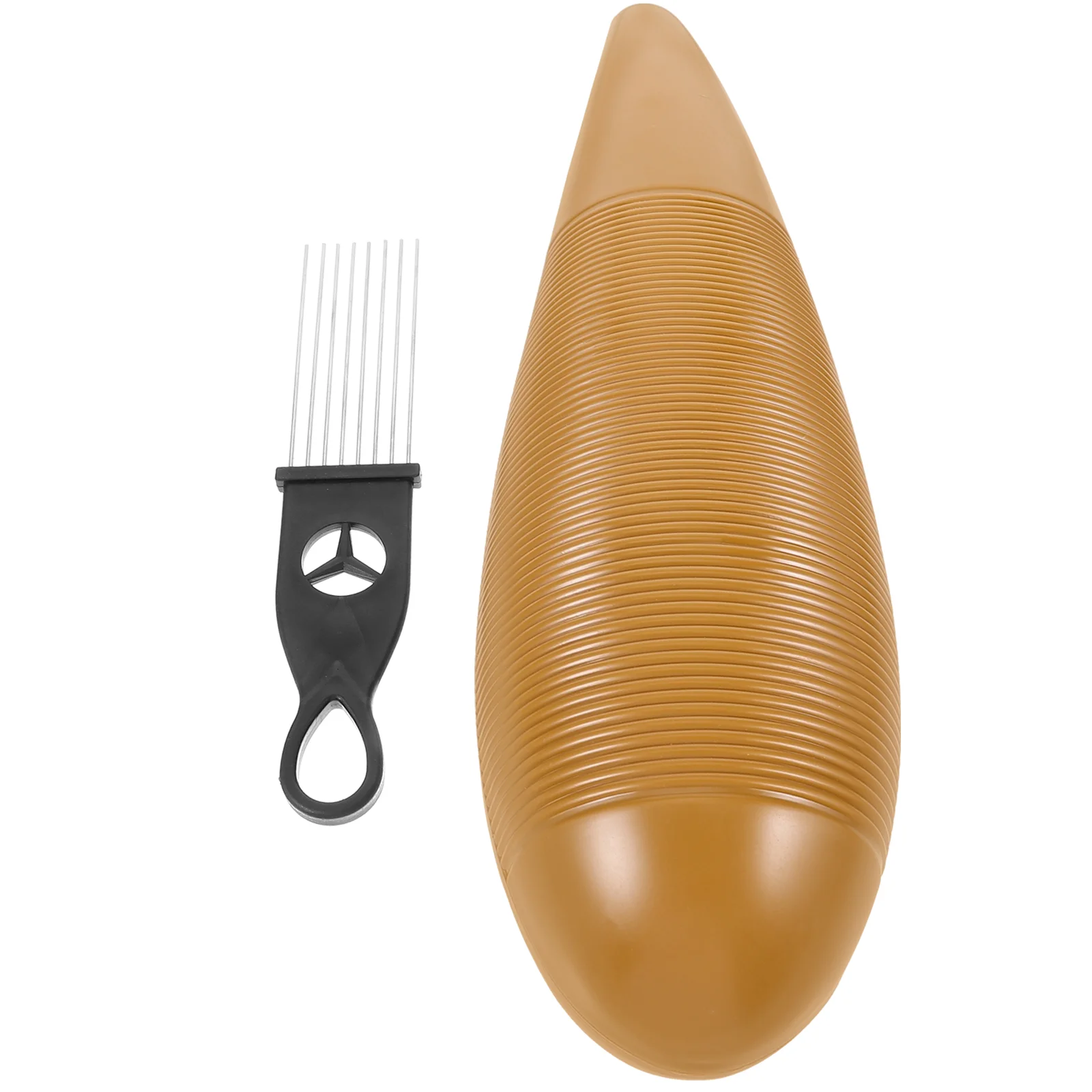 

Guiro with Scraper Percussion Musical Instrument Sound Making Shakers Coffee