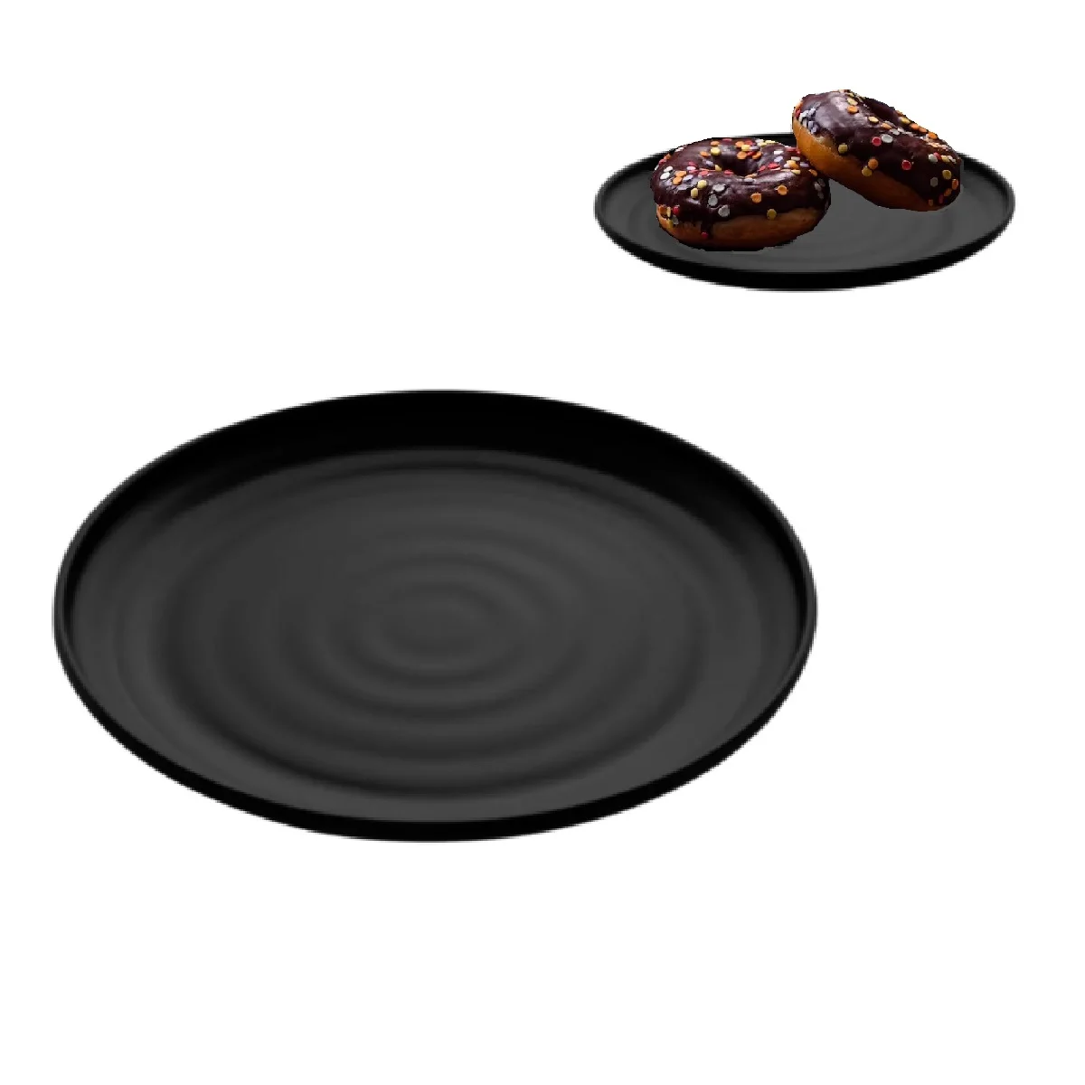 Game 6 Dishes Trasy in Melamine Oriental Black Tokyo 18cm