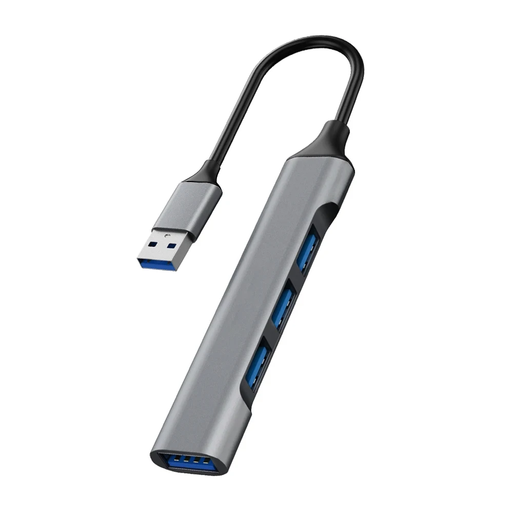 USB-C Hub USB Hub 3.0 Type-C Dockingstation Aluminium 4-in-1 USB Expander, met 3 USB-poorten en 1 USB-C poort USB-verdeler