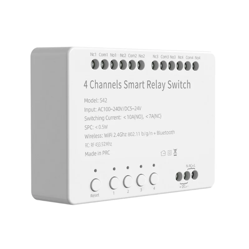 

B92B-Tuya Wi-Fi 4-канальный модуль переключателя 5-24 В/100-240 В Wi-Fi + RF433 реле дистанционного управления DIY модуль
