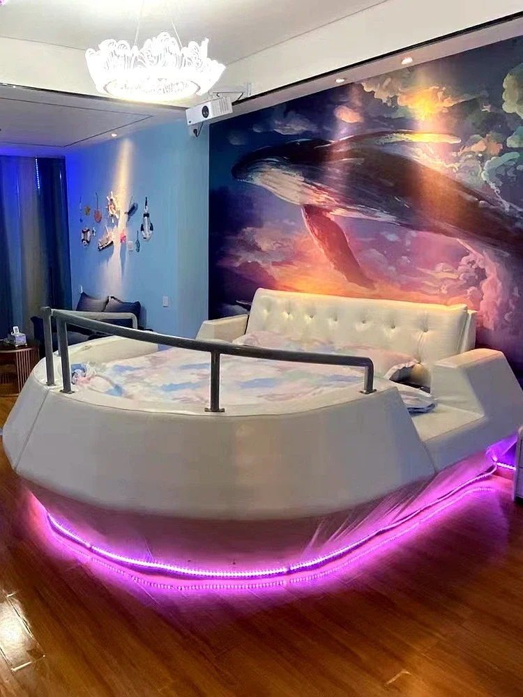 

Bed & Breakfast Furniture Hotel Water Bed Modern Light Luxury Inn Luxury Double Couple Theme Hotel Boat Electric Bed