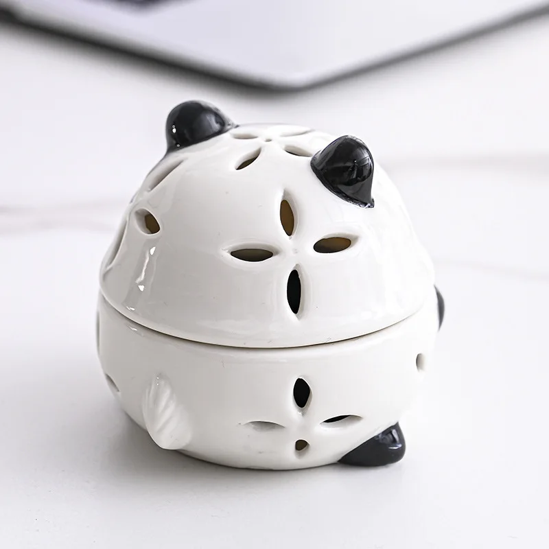 Ceramic Panda Incense Burners, Modern Simplicity, Household Desktop Decoration, Indoor Sink, Pan Incense Burner Inserter