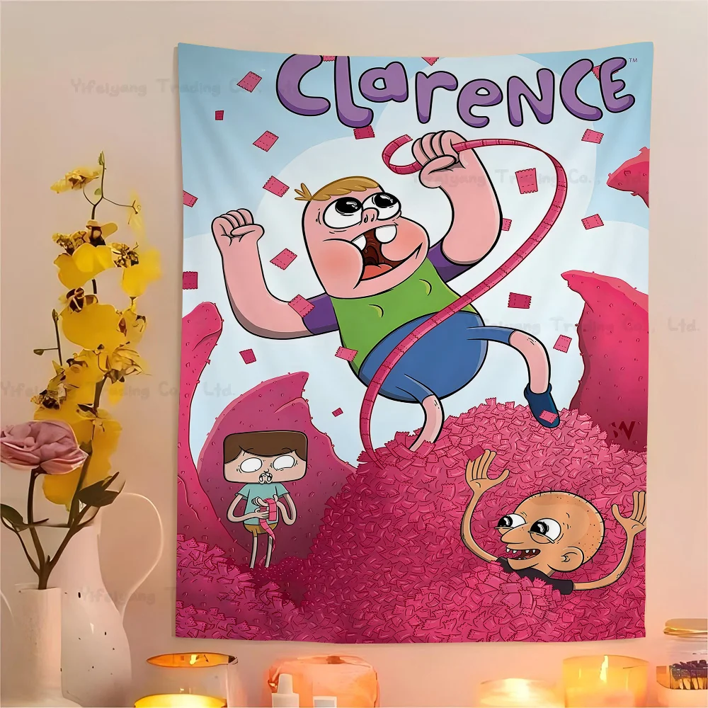 Cartoon C-Clarence TV DIY Wall Tapestry Hanging Tarot Hippie Wall Rugs Dorm Home Decor