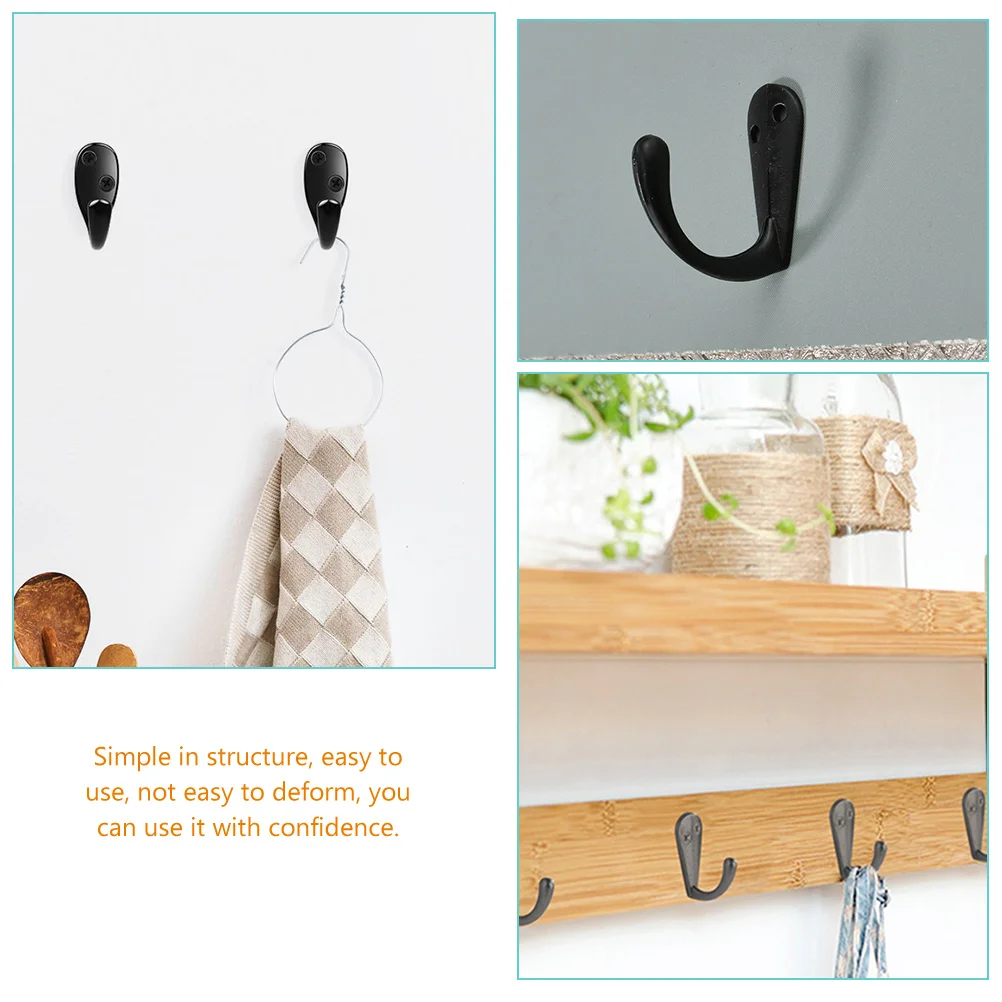 

15pcs Black Metal Wall Hooks Zinc Alloy Coat Rack Bathroom Kitchen Bedroom Storage Solution Hanging Hooks for Home Decor