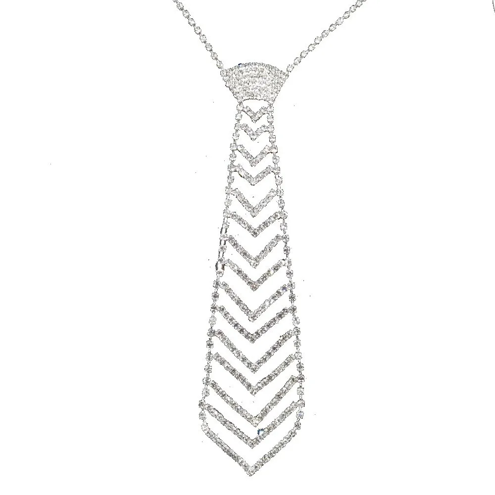 أزياء التعادل سلسلة حجر الراين التعادل فستان الزفاف الملحقات العصرية على شكل سهم العلاقات العصرية لكل من الرجال والنساء