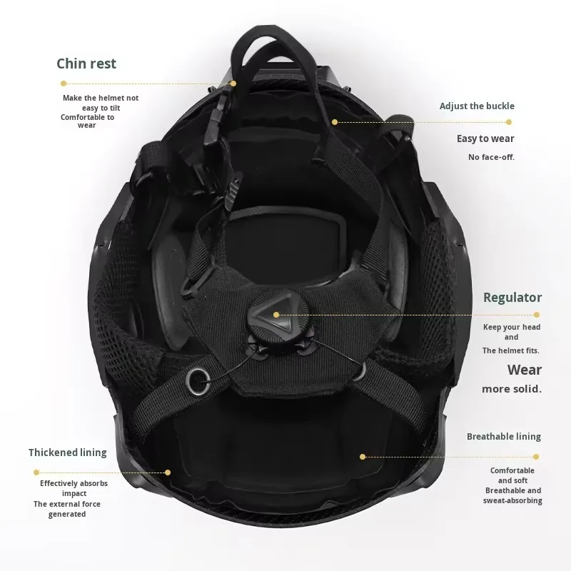 

FAST Carbon Fiber Tactical Half Face Helmet Lightweight Breathable Durable Protective Headgear for Mountain Bike Riding and Outd