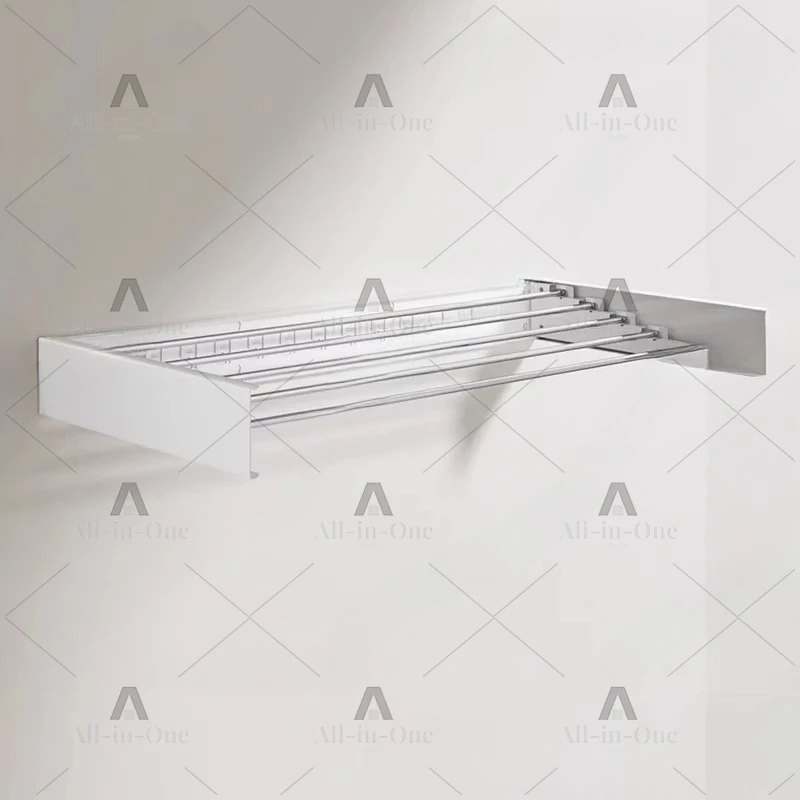 Indoor Folding Drying Rack, Wall-mounted Invisible Drying Rack, Balcony Hanging Clothes Rod Cooling Hanger Towel Rack
