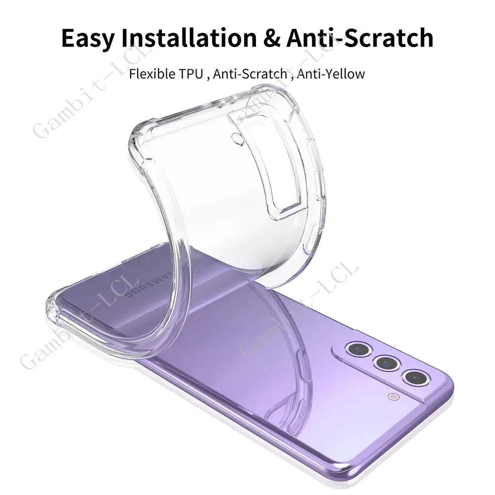Anti-Falling Soft Case For Samsung Galaxy S22 Ultra S22 S22+ Plus S23 S20 S21 FE S10 Lite S10e Clear