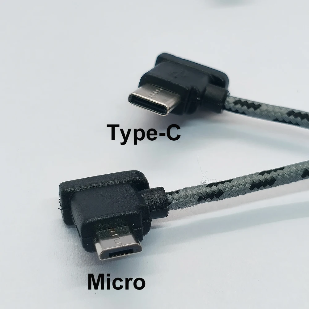 1 Stück geflochtenes Typ-C-auf-Micro-USB- und Typ-C-auf-Typ-C-Datenkabel für DJI Mavic3 Mini 2 Air2 Air3 Drohnen-Fernbedienung – Detail 2