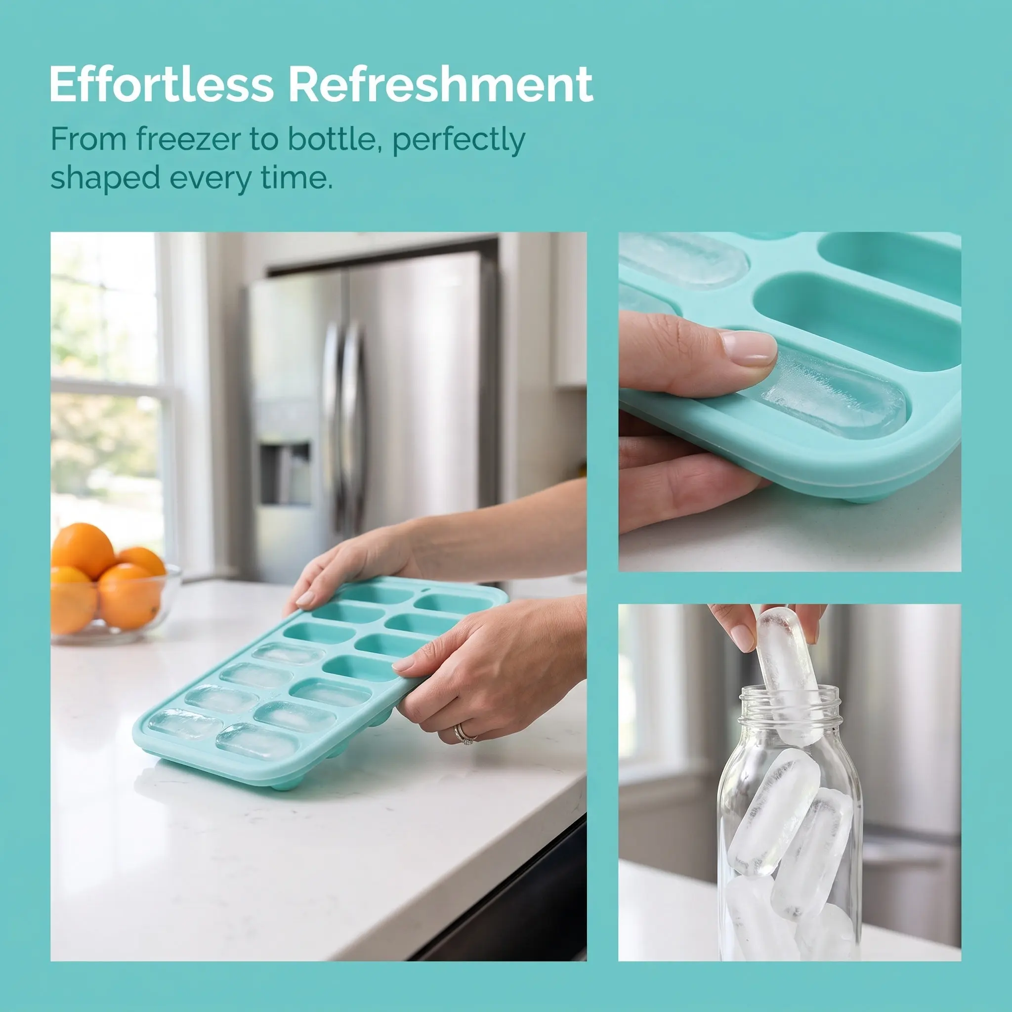 Silicone Ice Cube Tray Easy Clean Non Stick Sausage Mold Multifunction Baking Mold Cube Tray Baking Mould