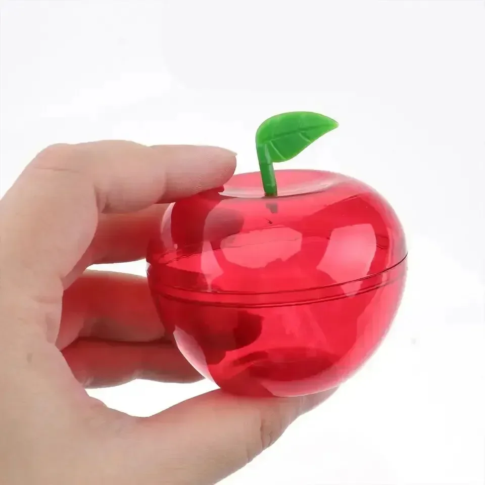 5Pcs Apple Containers Snow White Decorations Plastic Cookie Jars Red Apple Container Candy Boxes Apples Gift Party Favor