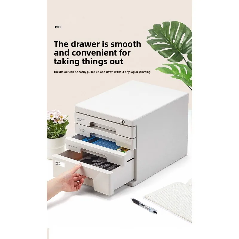 Locked file cabinet, desktop storage box, drawer type, multi-layer classified storage rack, office desk clutter storage