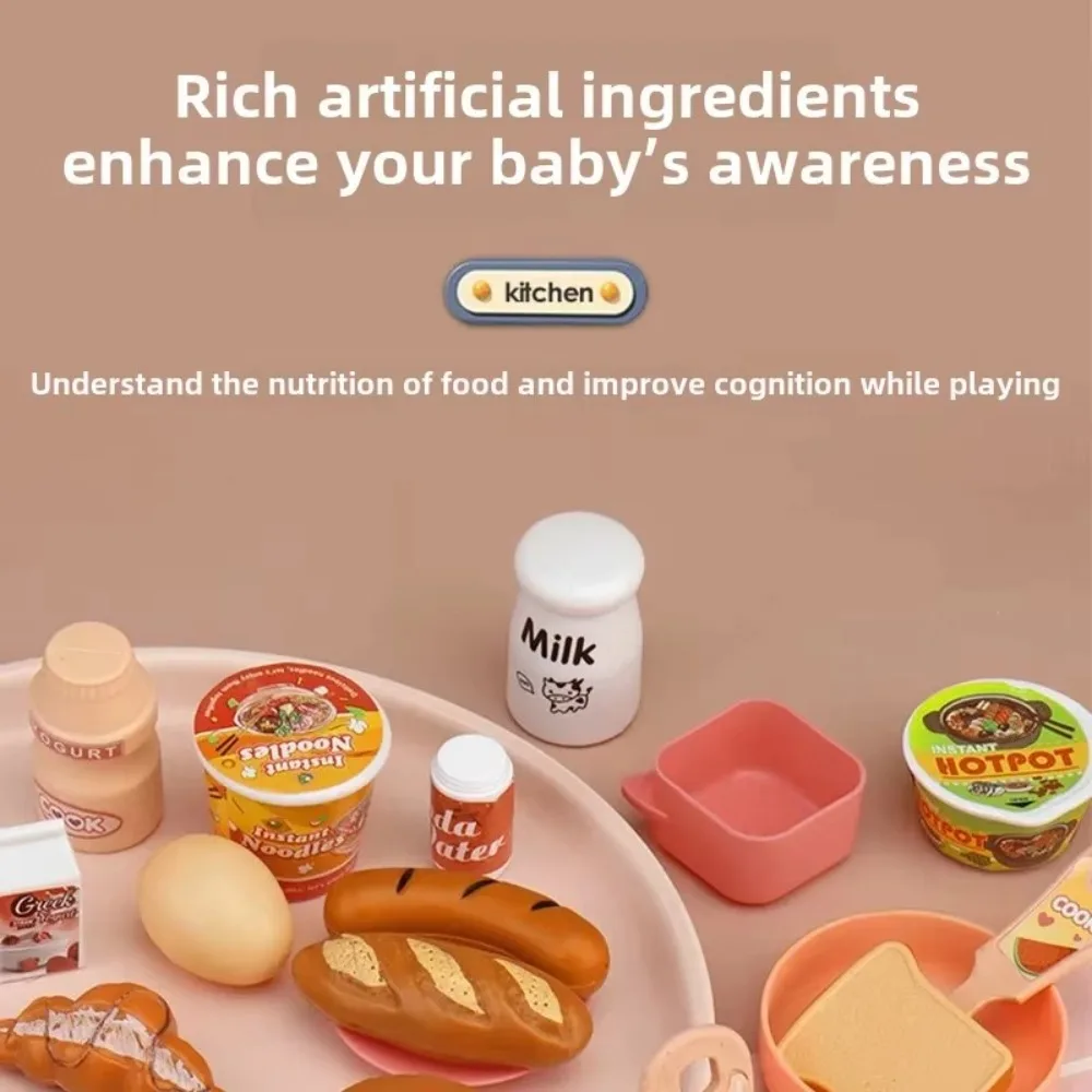 New Mini Children Kitchen Set Cook Food Simulated Kitchen Counter Play Set Tableware DIY Pretend Play Role Boys Girls