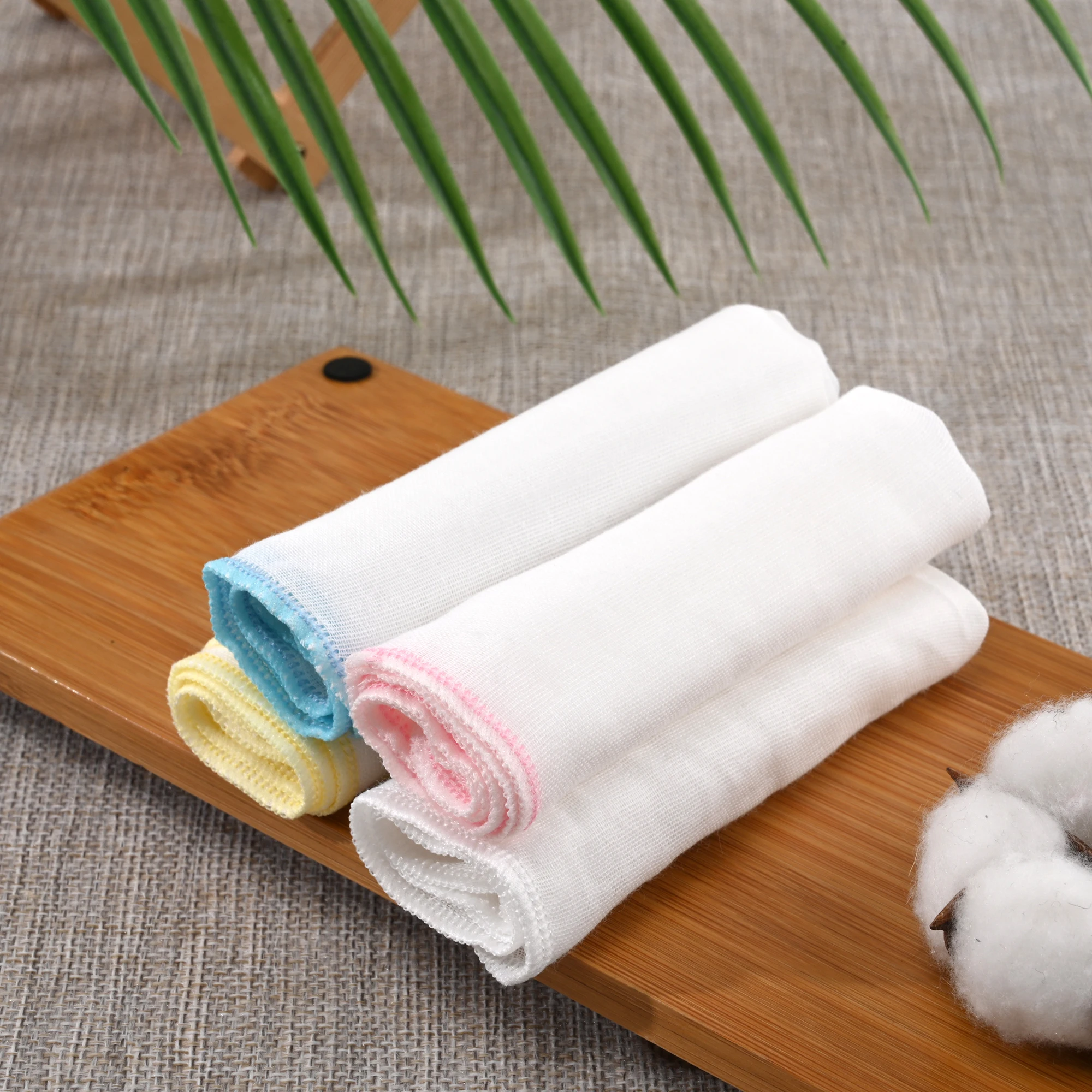 10枚入りメイク落としタオル洗顔クロス コットンモスリン ソフト洗顔タオル スキンケア スパに最適