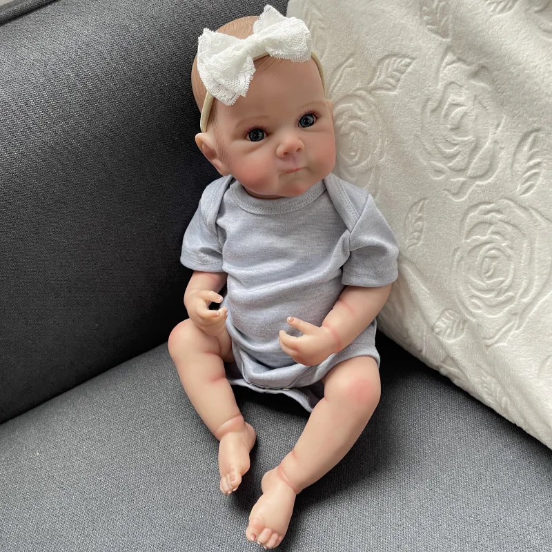 

45CM Full Body Silicone Vinyl Reborn Doll Girl Bettie Newborn Baby Size Doll 3D Skin Visible Veins Quality Collection Art Dolls