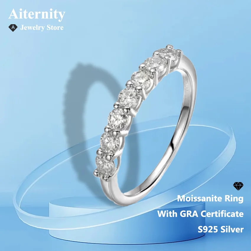 

D VVS1 Moissanite Rings GRA Certified Lab Grow Diamond Solid 925 Sterling Silver 18k Stackable Wedding Rings for Women