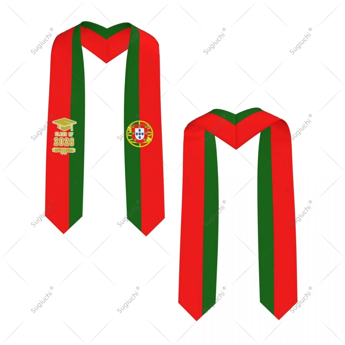 

Portugal Flag Class Of 2026 Graduation Stole Sash Scarf For International Students Proud Ceremony Adult Unisex