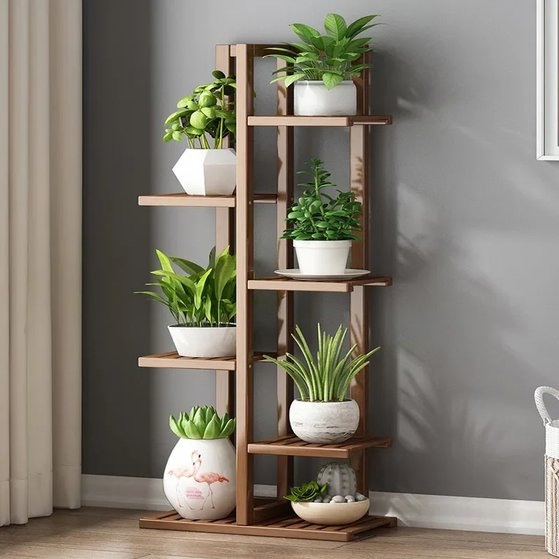 9 Tier Bamboo Plant Stand Corner Shelf Garden Display Unit Indoor Outdoor Flower Pot Rack Plant Storage Stand