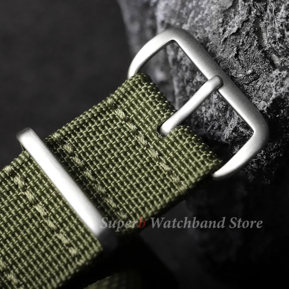 18 مللي متر 19 مللي متر 20 مللي متر 22 مللي متر جديد مضلع النايلون حزام الساعات الأخضر الأسود الفرقة العسكرية حزام ل سايكو الجيش الرياضة سوار استبدال حزام