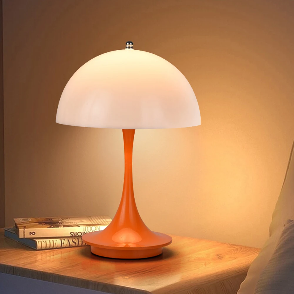 

Mushroom Cordless Lamp Dimmable LED Table Lamps USB Rechargeable Night Stand Touch Retro Light for Living Room Bedroom Decor