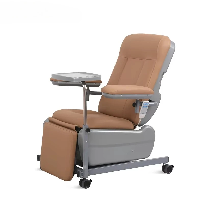 Function Electric adjustable patient infusion Reclining dialysis chair with wheels