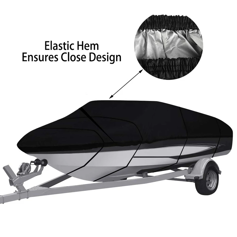 420D Oxford Cloth Boat Cover Yacht Cover Waterproof And Uv-Proof Suitable For V-Hull, Trimaran, Speedboat Cover