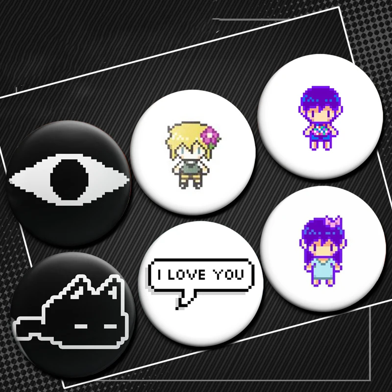 58/32 مللي متر مضحك الكرتون بكسل أوموري لعبة لينة زر دبابيس صني كيل الريحان المفاجئة على بروش لحقيبة الملابس ديكور شارات الهدايا المثالية #1