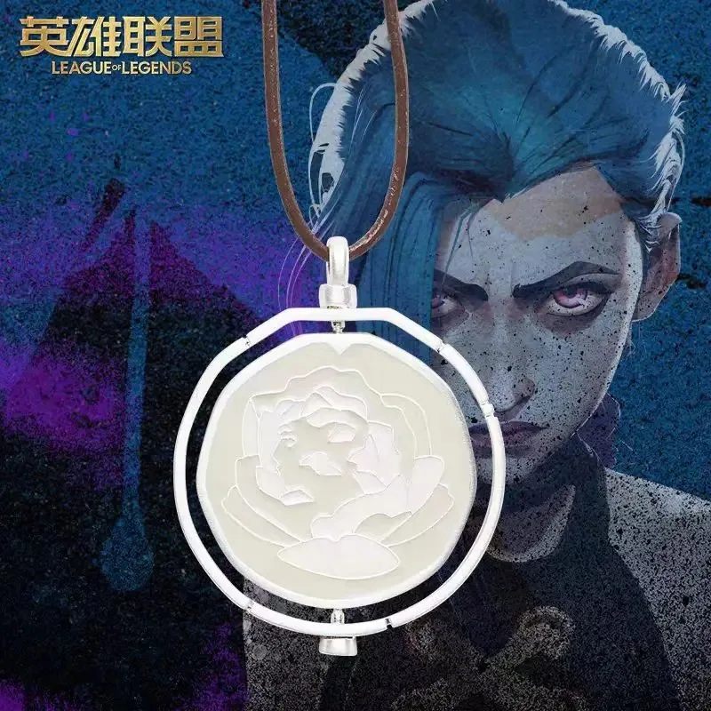 League of Legends JINX Arcane Rotatable Necklace with The Same Style As Popular Game Peripheral Characters Fashion Cool Jewelry