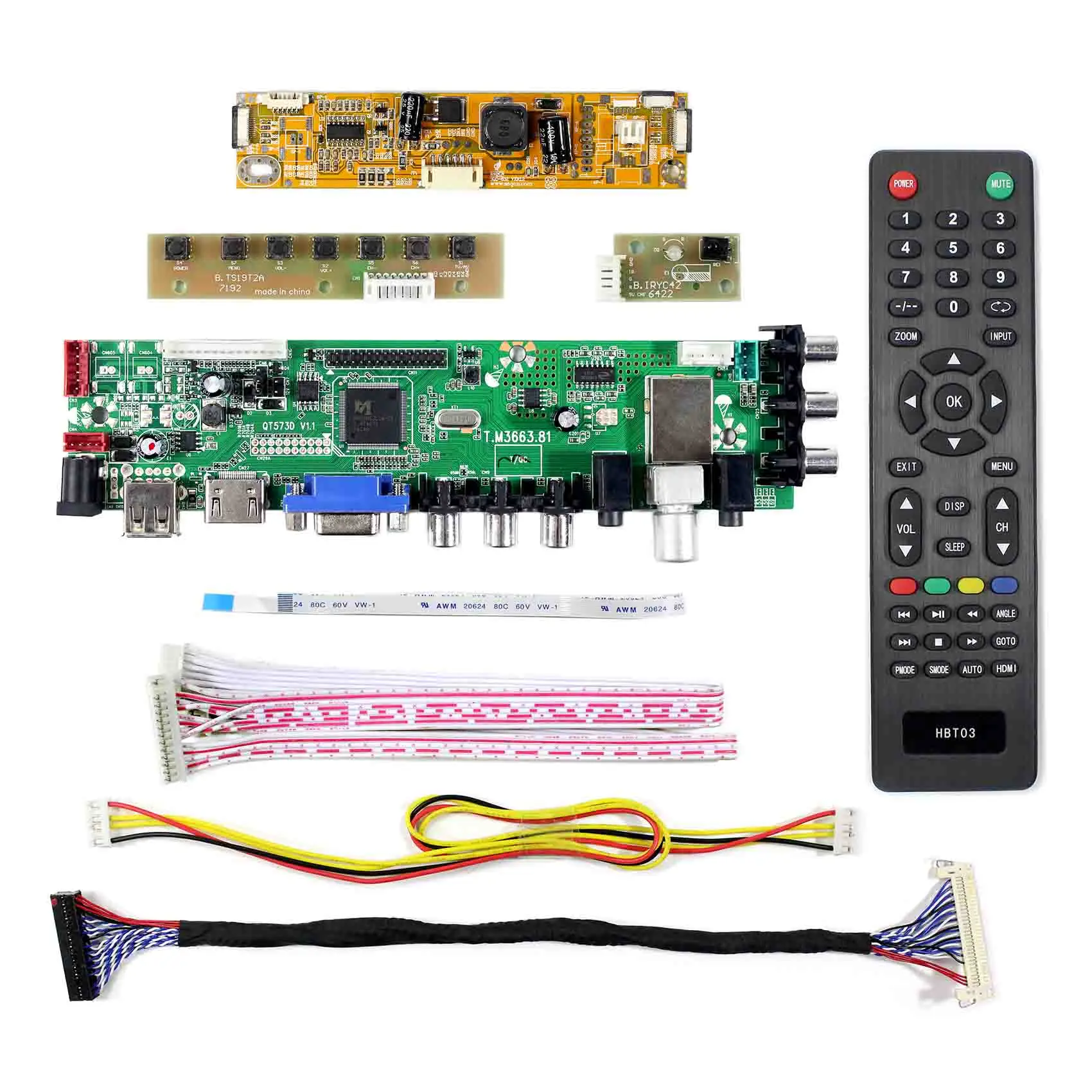 HD MI VGA AV USB DTV LCD Controller Board For 22inch LM220WE5-TLA1 LCD Screen