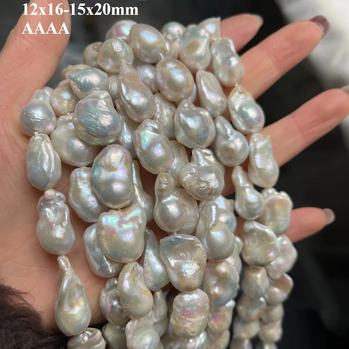 

12x16-15x20mm 4A Natural Freshwater White Baroque Irregular Pearl Isolated Bead Jewelry Make DIY Necklace Bracelet Accessories