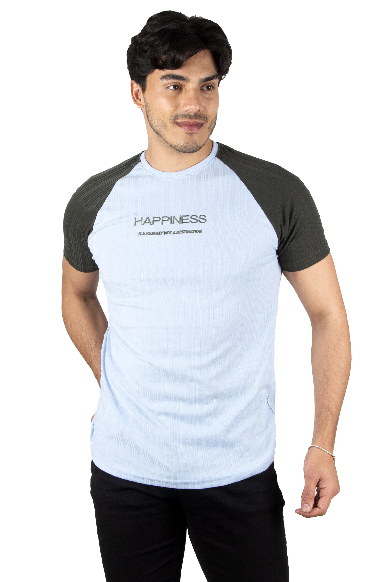 DeepSEA Line Patterned Handles Colorful Bicycle Neck T-Shirt 2306601 image 4