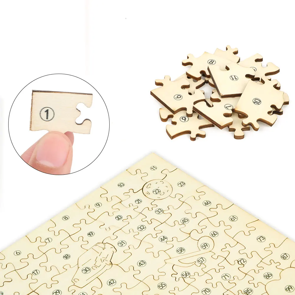 A4 Blank Wooden Puzzle Pieces for Crafts DIY Art Projects Unfinished Customizable Jigsaw Wood Puzzle Handmade to Draw On
