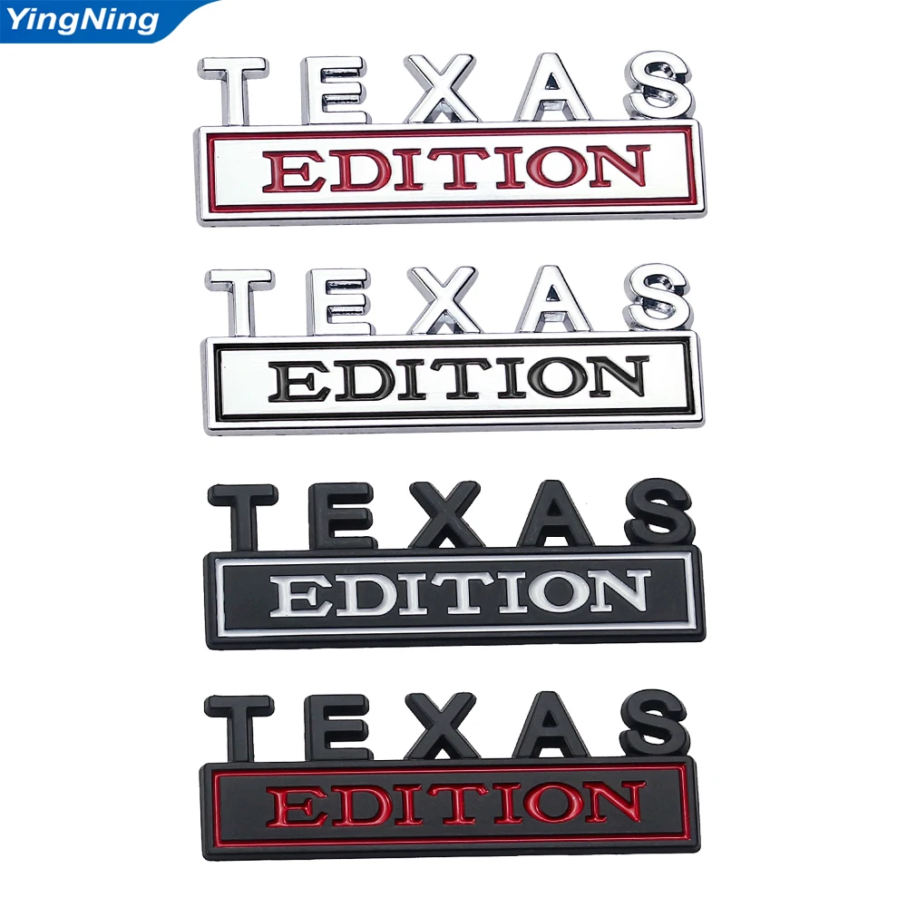 Texas Edition Car Badge 3D Zinc Alloy Metal Emblem Self Adhesive Fender Trunk Tailgate Door Exterior Decorative Sticker Decal
