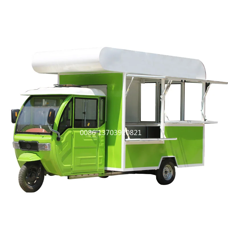 Venta caliente de fábrica Outlet multiusos móvil eléctrico comida rápida merienda bebidas triciclo Pedicab tres ruedas