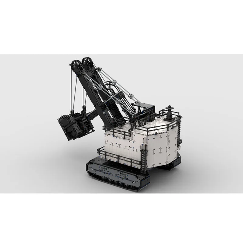 MOC-99684 Giant Rope Shovel Excavator White 10035 Parts Super High Difficulty Stitching Building Block Model KidsBirthdayToyGift