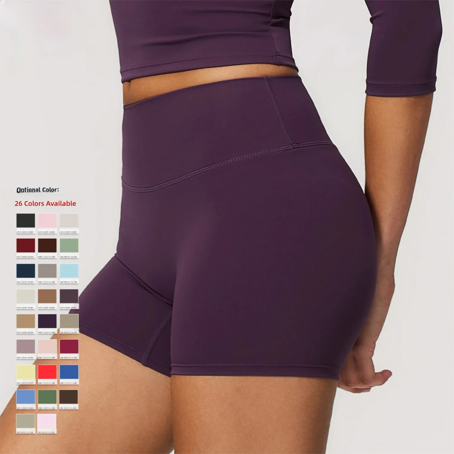 Brushed Yoga Shorts Women High Waist Tummy Control Workout Shorts Butt Lifting Gym Running Tight Fitness Shorts