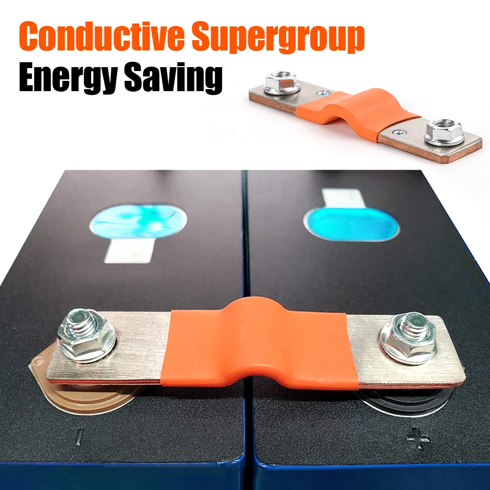 Hole to Hole 74mm Flexible Busbar Copper Connector 3mm thickness 400A for 280Ah 310Ah 320Ah Lifepo4 Battery Lithium Battery Use