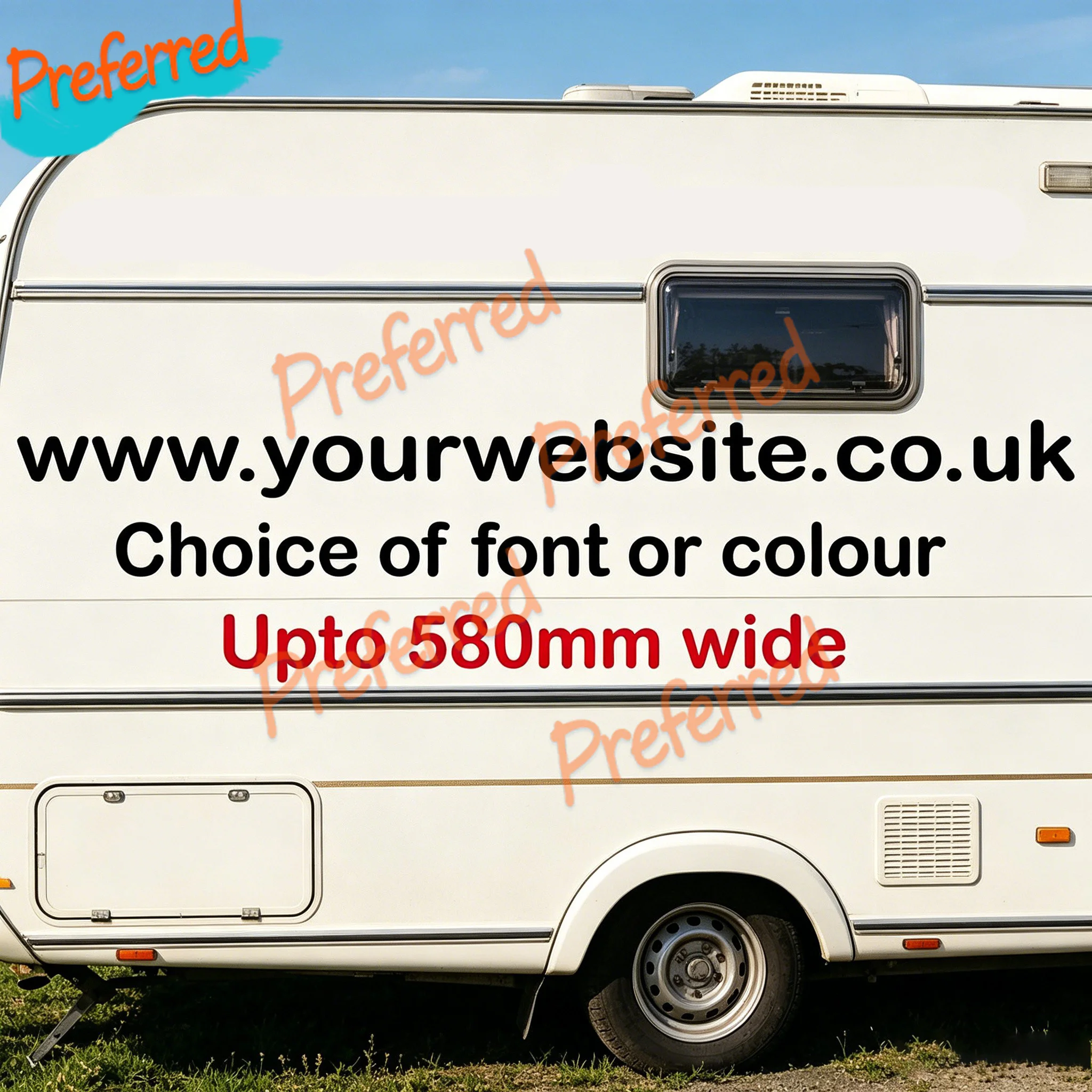WEBSITE ADDRESS Business Shops Van Car Clubs Window Bumper Vinyl Stickers Customizable in Any Sticker Size -No Background