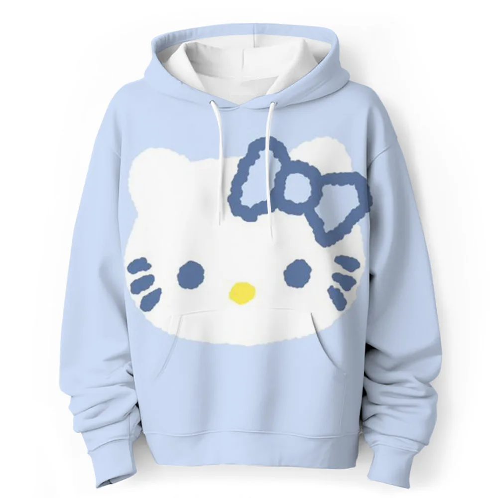 MINISO Hellokitty Kuromi 3d Print Girls Hoodies Long Sleeve Hooded Sweatshirt Tops Lovely Pullover Girls Spring Autumn Clothing