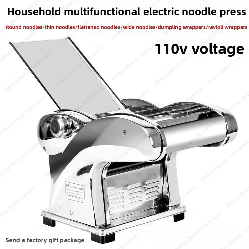 110V Household Small Electric Fully Automatic Rolling Dumpling Skin Machine, Commercial Stainless Steel Noodle Machine