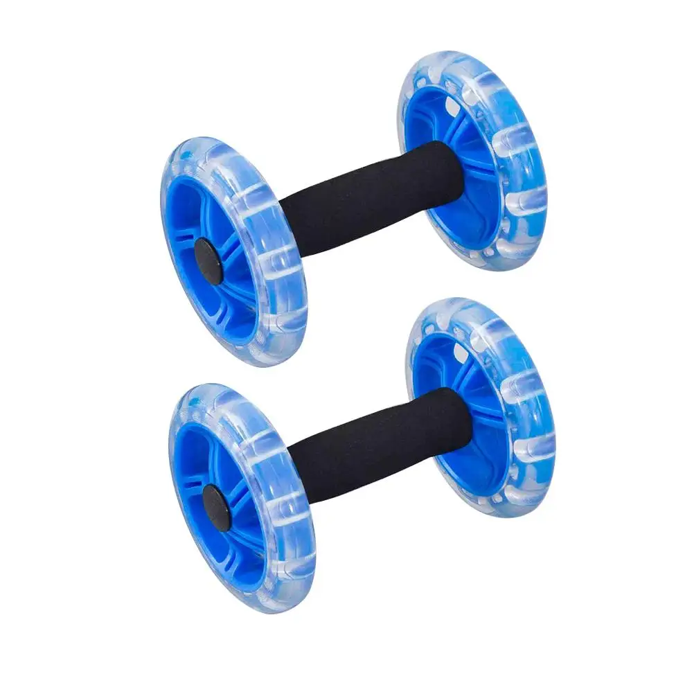 Twin-Wheel Tummy Strengthening Fitness Tummy Shaping Wheel for Man Woman (Blue)