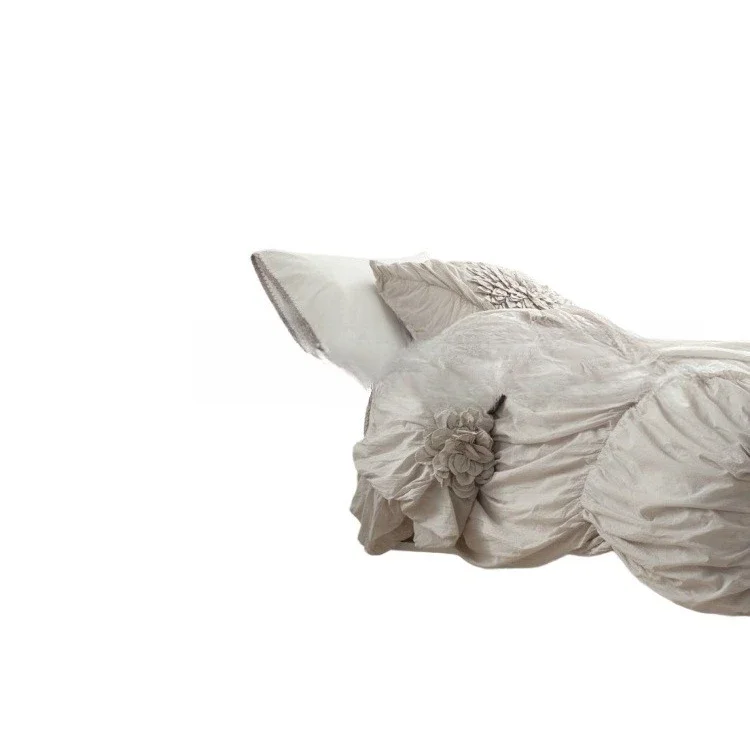 

American solid wood bed, furniture bedroom oak white, old 1.2 meters carved princess bed