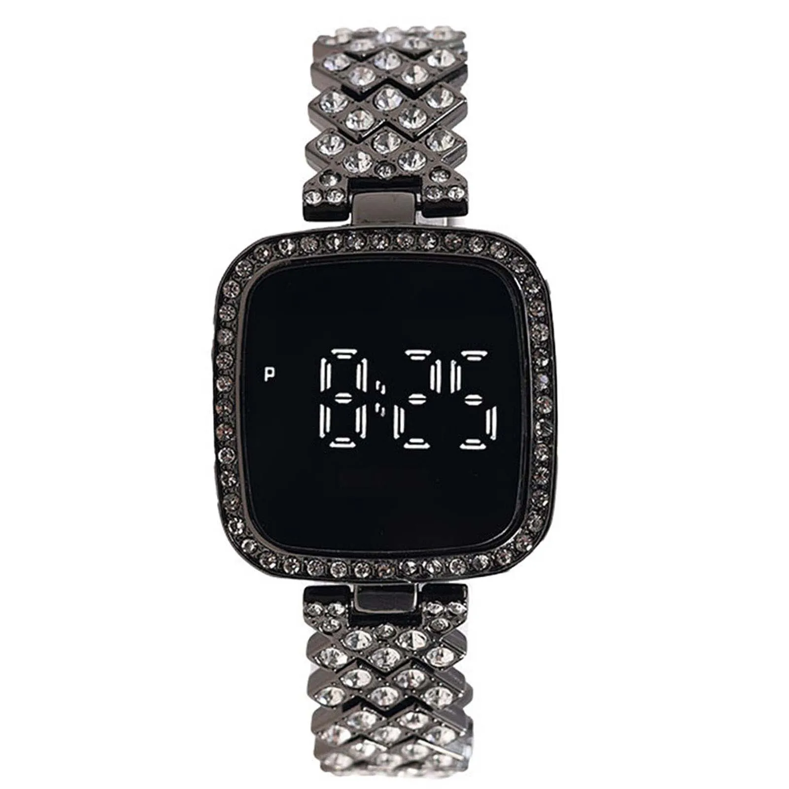 

Women's Crystal Bracelet Watch Easy to Read Square Dial Touch Screen Wristwatch eting and Dating Office